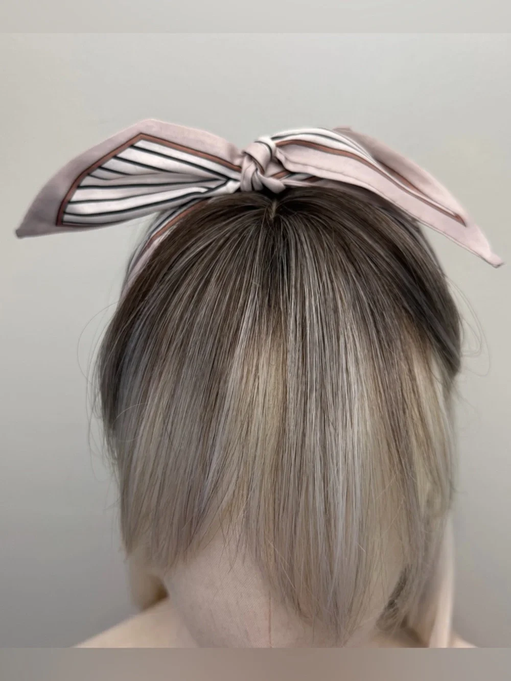 Blush Pink Stripe Skinny Scarf Hair Tie Twilly Neck Scarf Bag Accessory